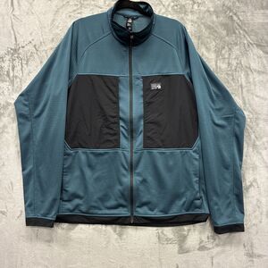 Mountain Hardwear Jacket Men 2XL Green Waffle Thermatic Fleece Hiking Trail